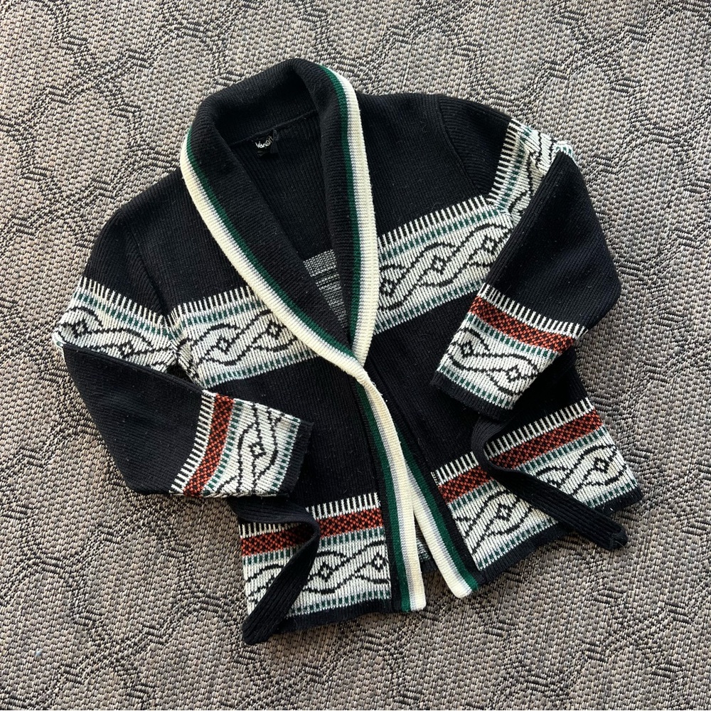 Vintage 1960s/70s VanCort Men’s Knit Tie Around Cardigan size‎ M